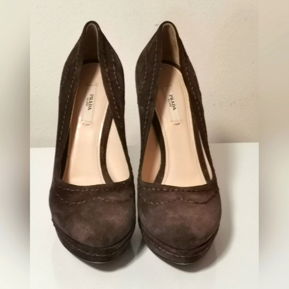 Prada Suede Heels, Like New